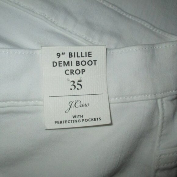 J CREW 9" Billie Demi Crop White Jeans NWT - Picture 4 of 9